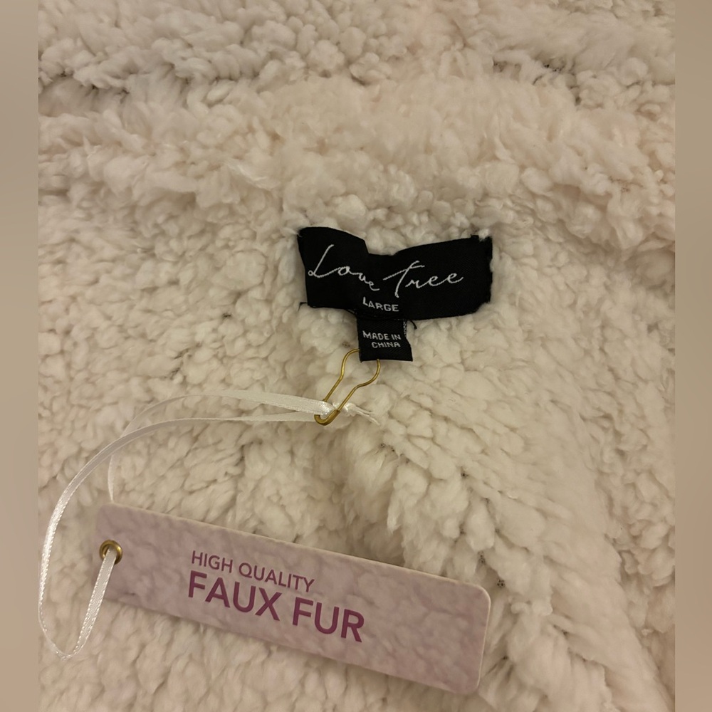 Love Tree brown faux fur hooded vest - Picture 2 of 3